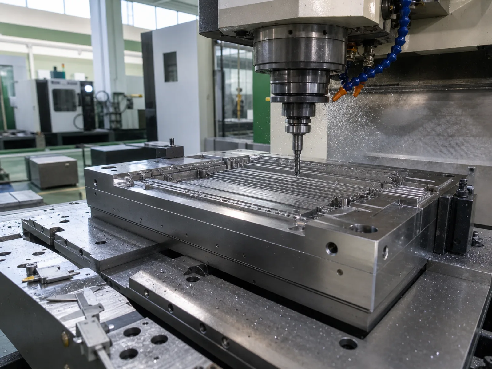 Wetop Silicone in-house mold-making CNC cell cutting P20 steel tooling for a silicone-coated stainless drying rack program with sink-brand fit tolerances in Dongguan