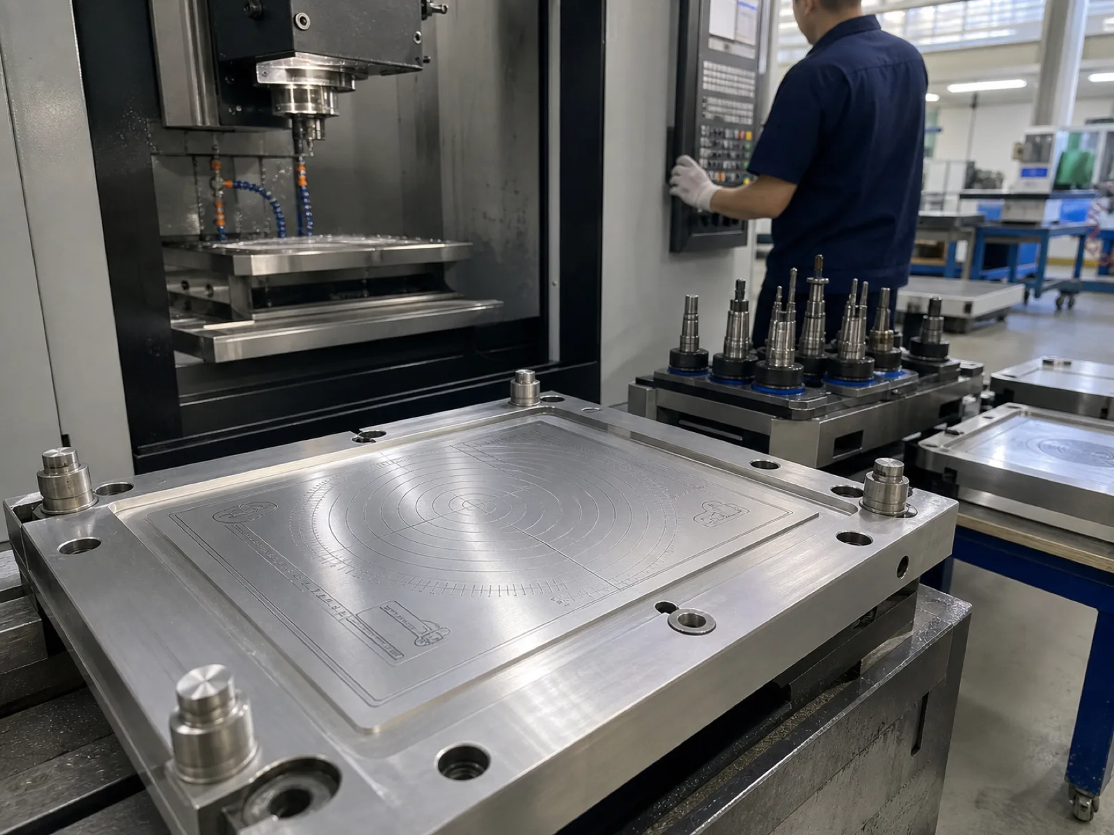 Wetop Silicone in-house mold machining floor with CNC toolmaking equipment for compression tool cavities used on retail-tier private-label silicone pastry mat programs