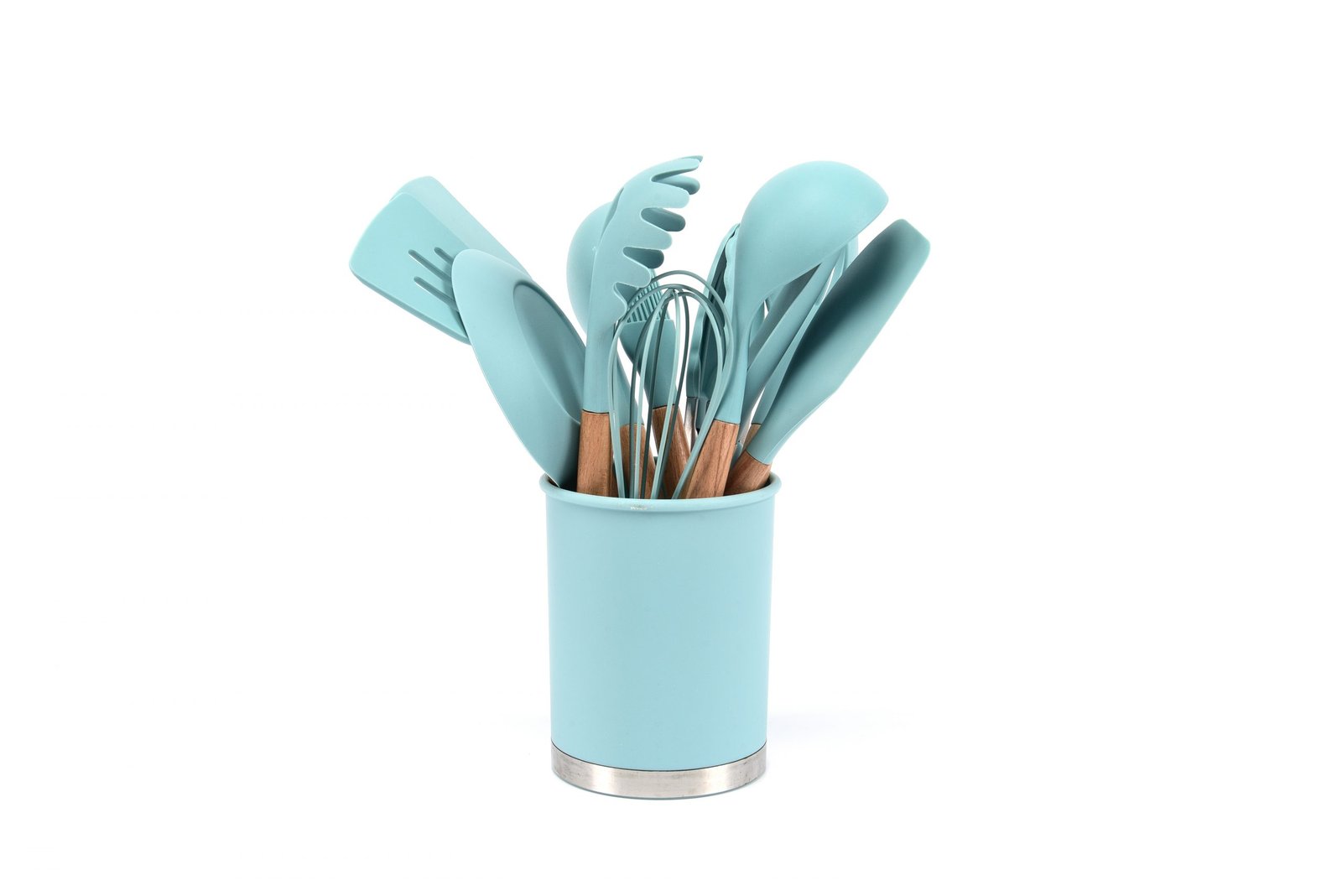New Products Wholesale 9 Pcs Silicone Non-stick and Heat-resistant Kitchen  Utensils Sets with Storage